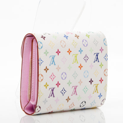 Louis Vuitton Monogram Multicolor Joey Wallet White Litchi 3 of 7