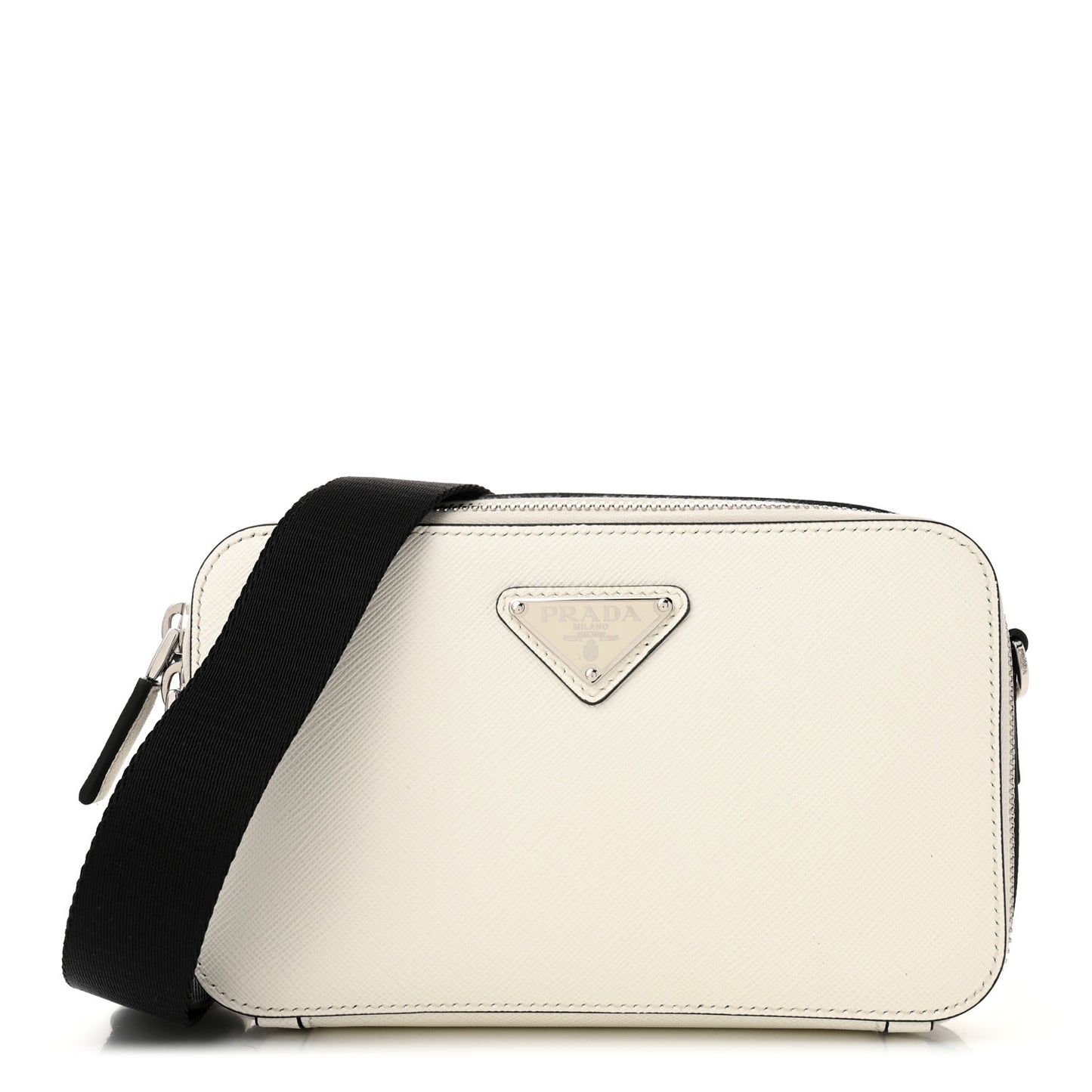 Saffiano Travel Small Brique Crossbody Bag White
