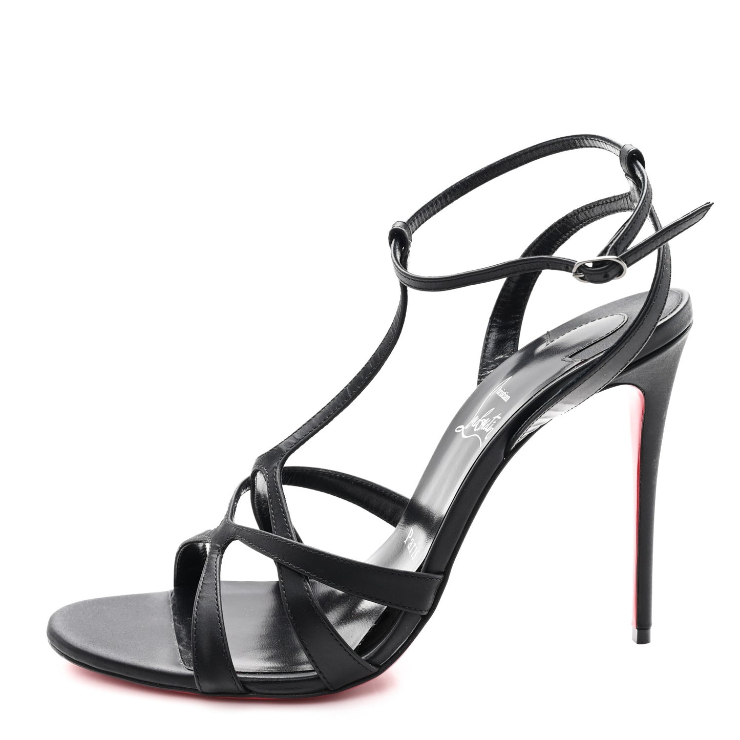 Kid Laminato Satin Tangueva 100 Sandals 41 Black