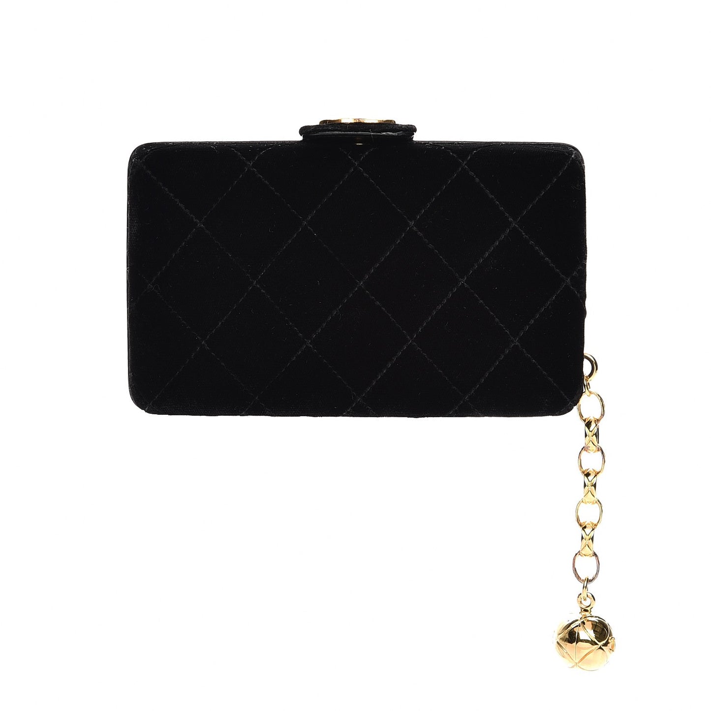 Quilted Velvet Clutch Black