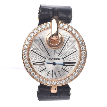Cartier 18K Pink Gold Satin Diamond Bezel 35mm Captive De Cartier Quartz Watch 1 of 8