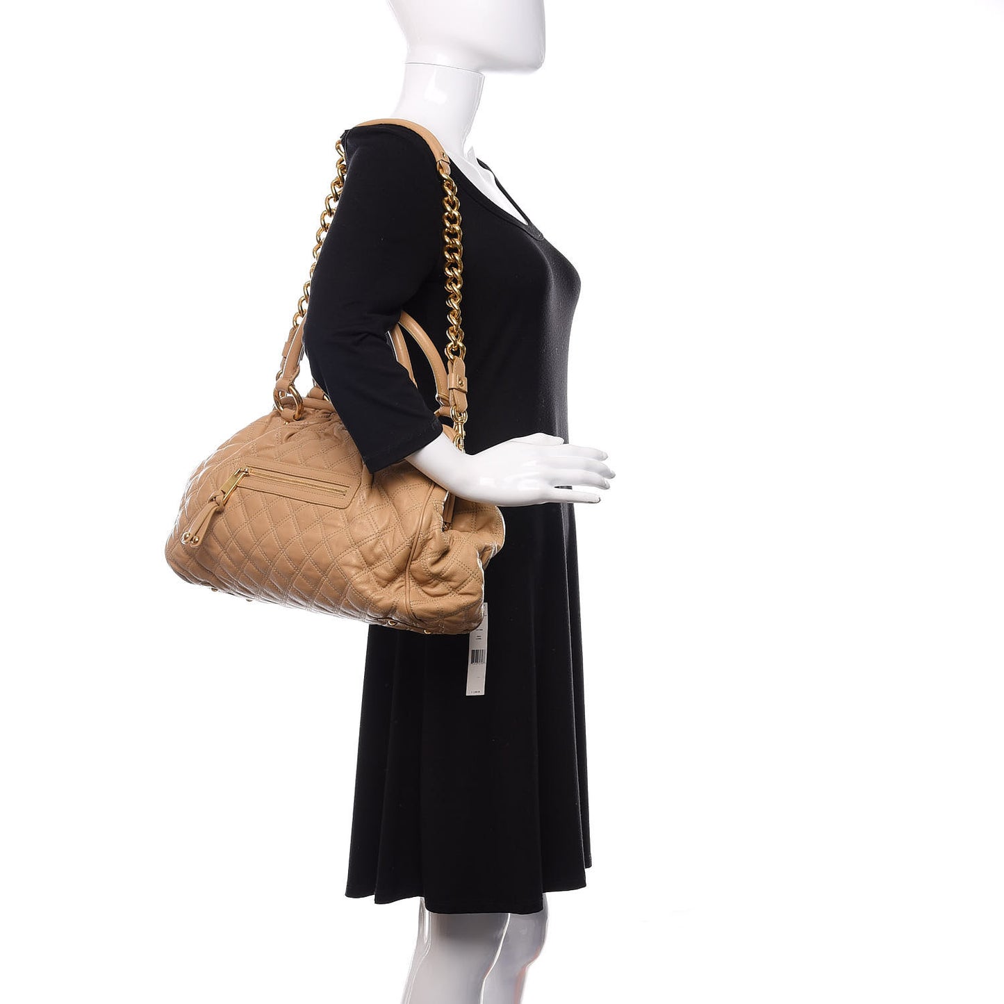 Calfskin Quilted Stam Camel