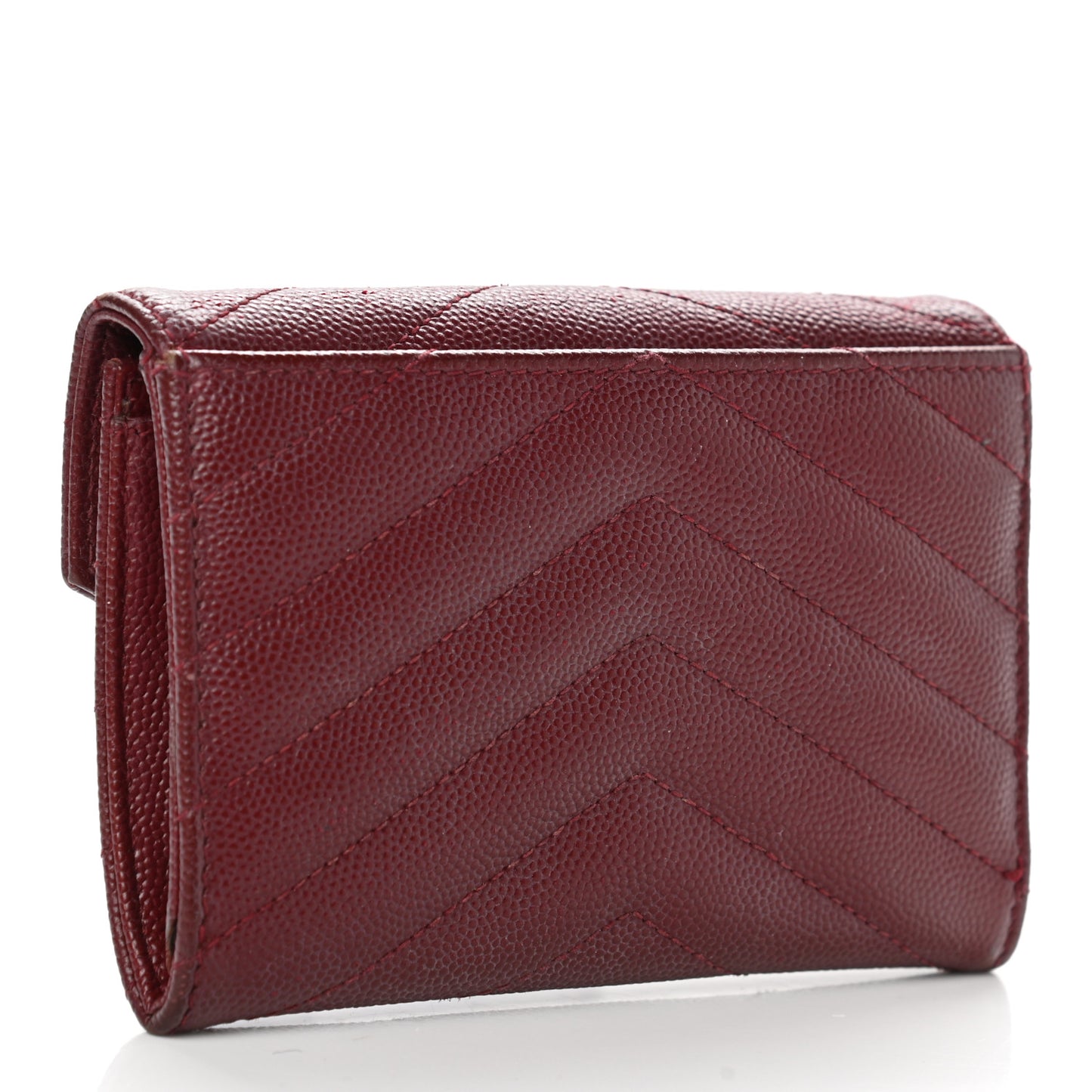Grain De Poudre Matelasse Chevron Small Monogram Envelope Wallet Bordeaux