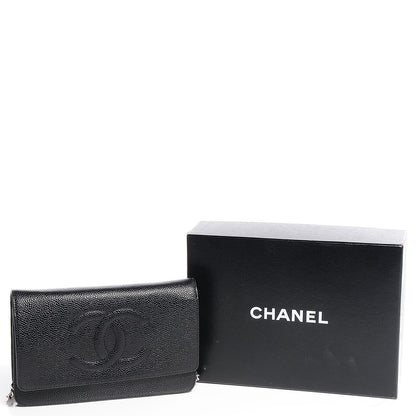 Chanel Caviar Timeless CC Wallet on Chain WOC Black 5 of 9