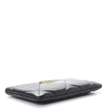 Chanel Shiny Goatskin Quilted Small 19 Pouch Black 4 of 8