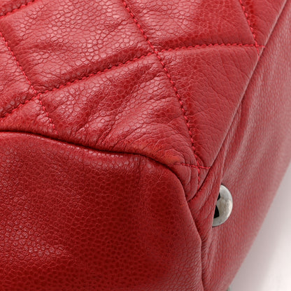 Chanel Caviar Quilted Large Cells Shopping Tote Red 13 of 17