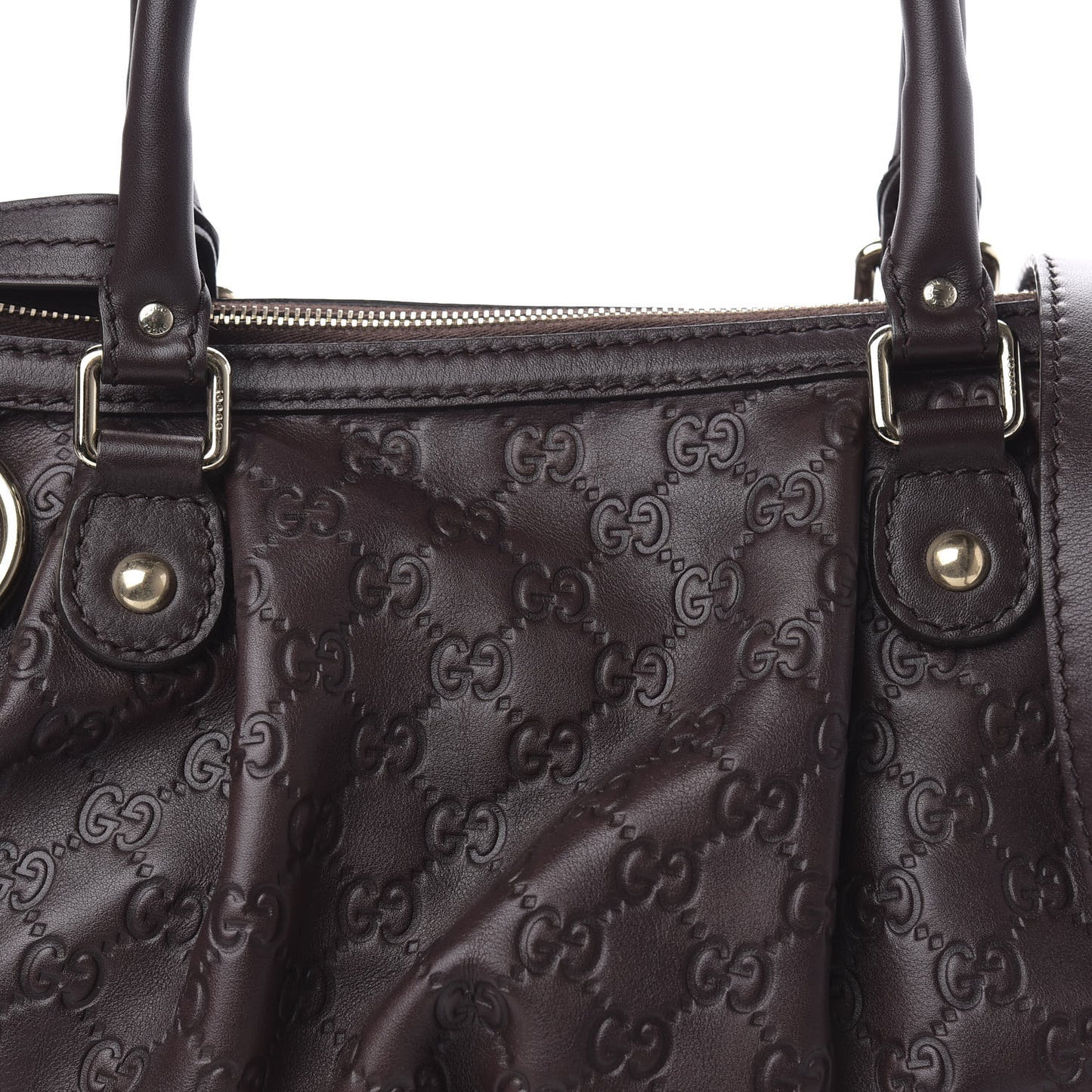 Guccissima Medium Sukey Top Handle Bag Dark Brown
