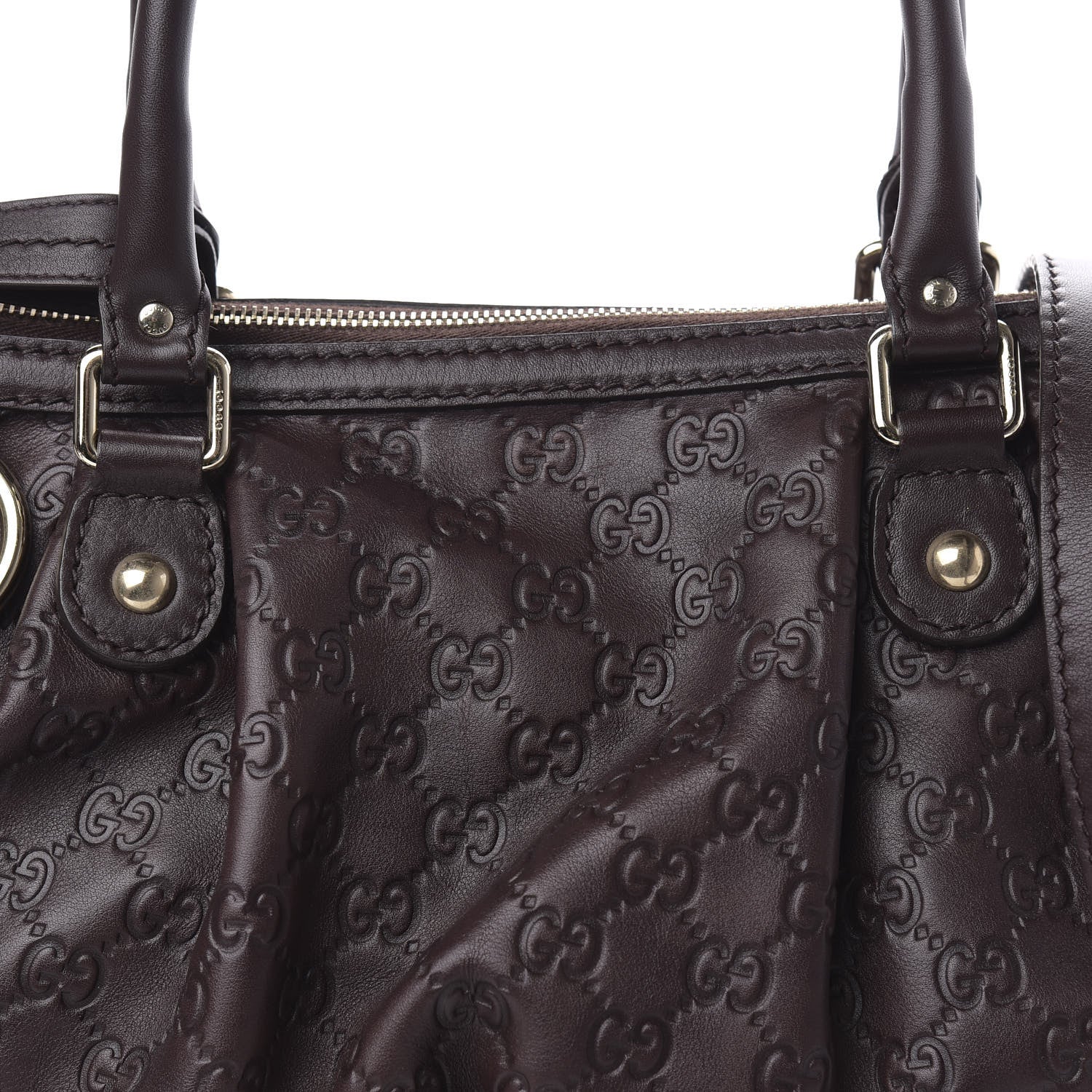 Gucci Guccissima Medium Sukey Top Handle Bag Dark Brown 11 of 12