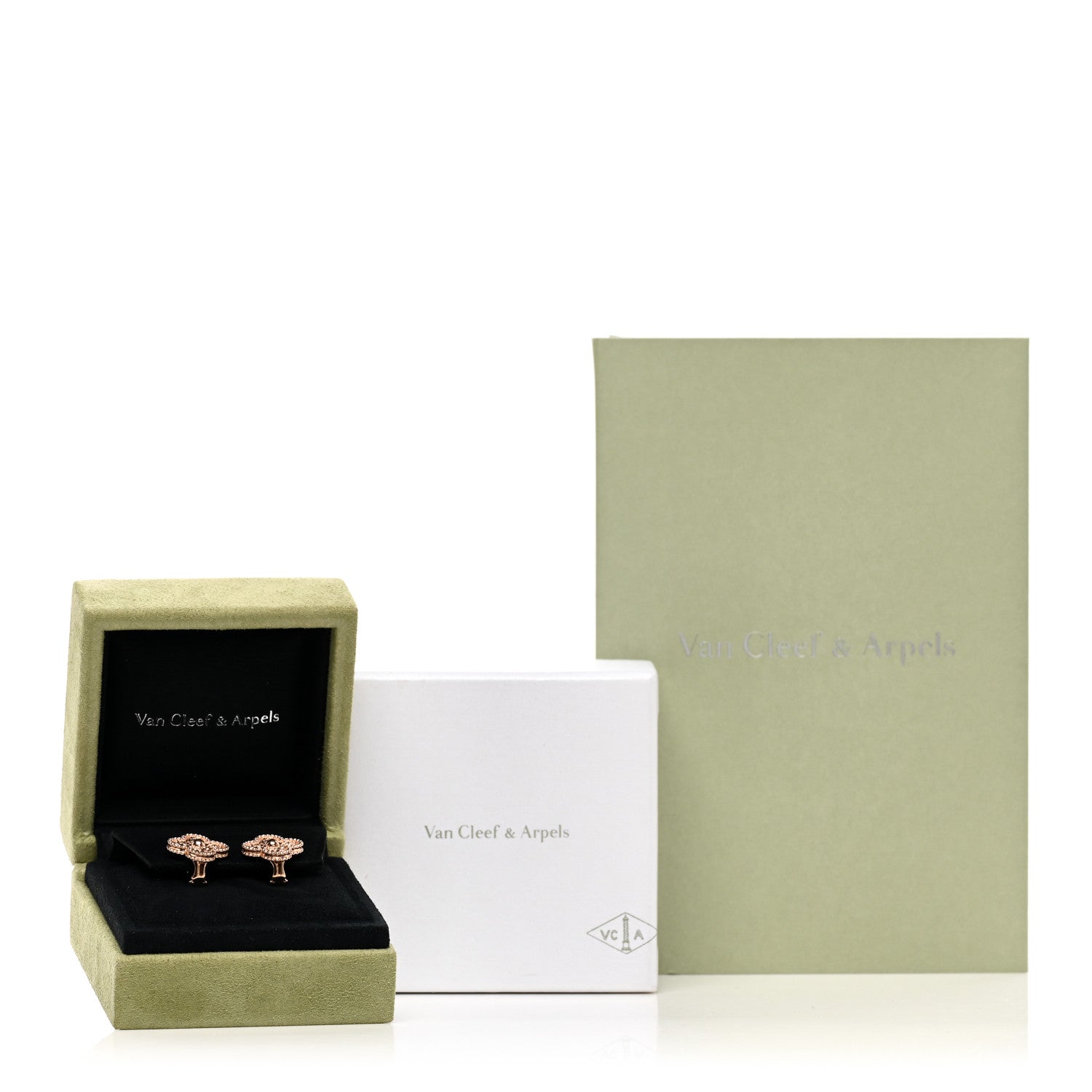 Van Cleef & Arpels 18K Rose Gold Vintage Alhambra Earrings 5 of 5