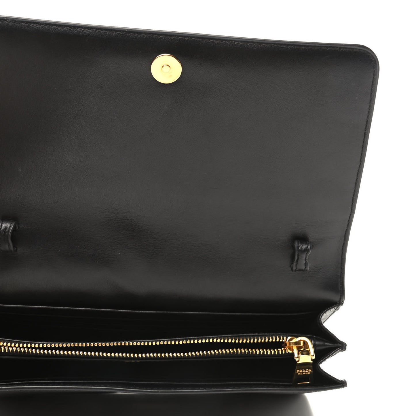 Saffiano Bow Flap Wallet Black