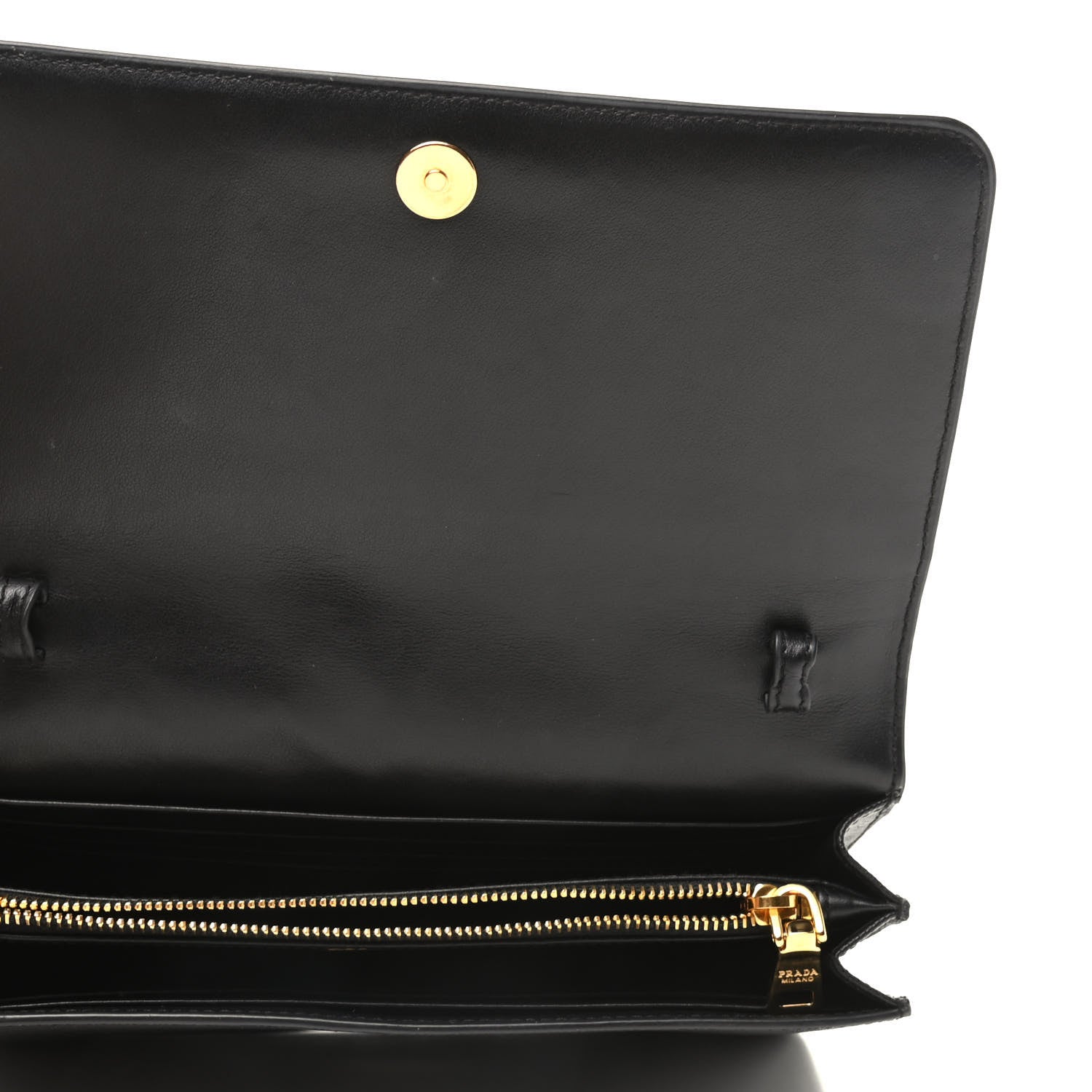 Prada Saffiano Bow Flap Wallet Black 5 of 8