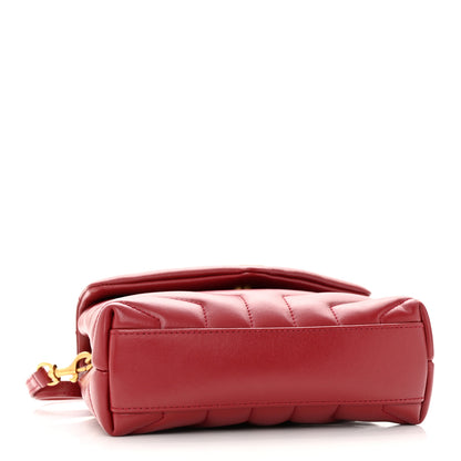Saint Laurent Calfskin Y Quilted Monogram Toy Loulou Crossbody Bag Rouge 4 of 19