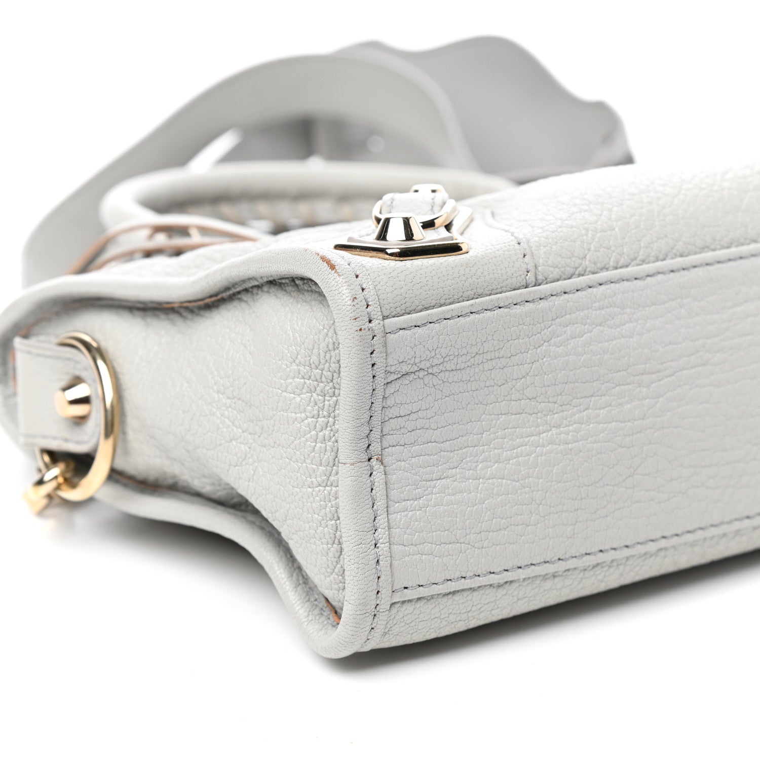 Balenciaga Chevre Gold Metallic Edge Hardware Mini City Gris Perle 8 of 10