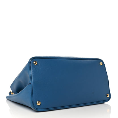 Prada Saffiano Cuir Medium Double Bag Cobalto 4 of 7