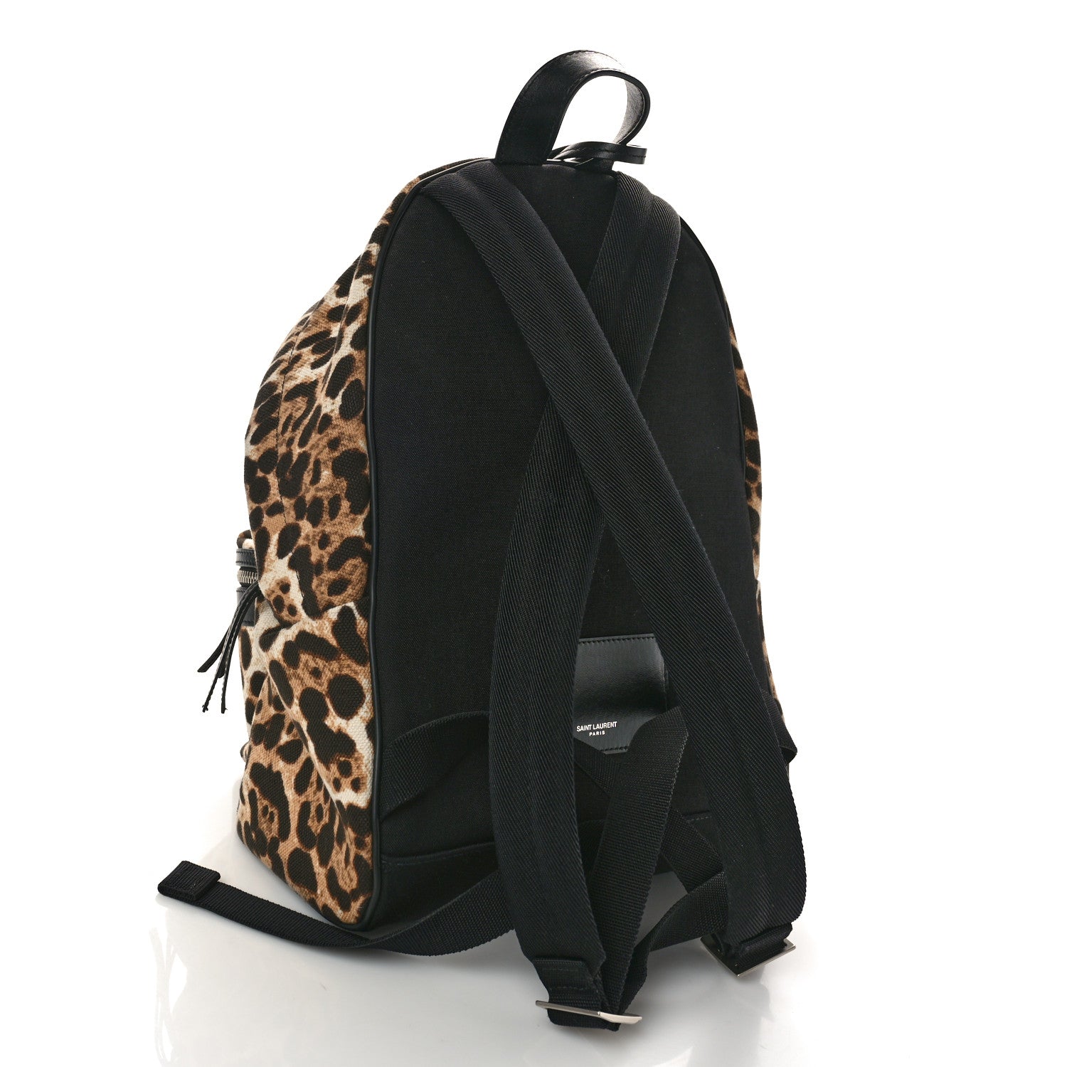 Saint Laurent Canvas Leopard Print City Backpack Light Natural 3 of 10