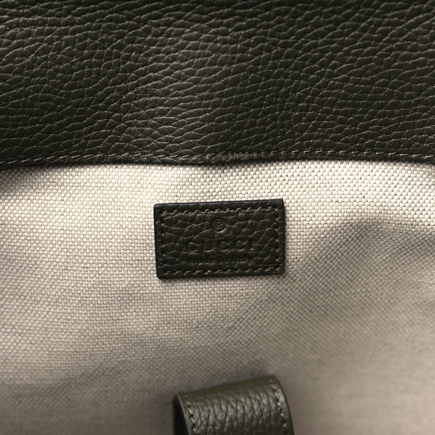 Gucci Piuma Calfskin Jumbo GG Embossed Double Buckle Backpack Dark Vintage Olive 6 of 9