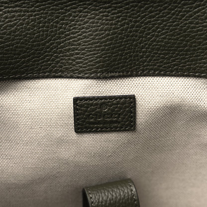 Gucci Piuma Calfskin Jumbo GG Embossed Double Buckle Backpack Dark Vintage Olive 6 of 9