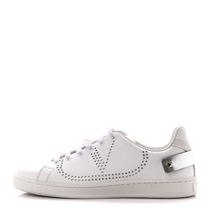 Valentino Garavani Calfskin Womens Backnet Sneakers 38.5 White Silver 1 of 11
