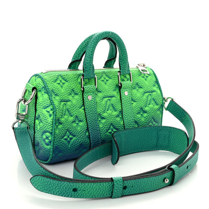 Louis Vuitton Taurillon Illusion Keepall XS Bleu Vert 3 of 9