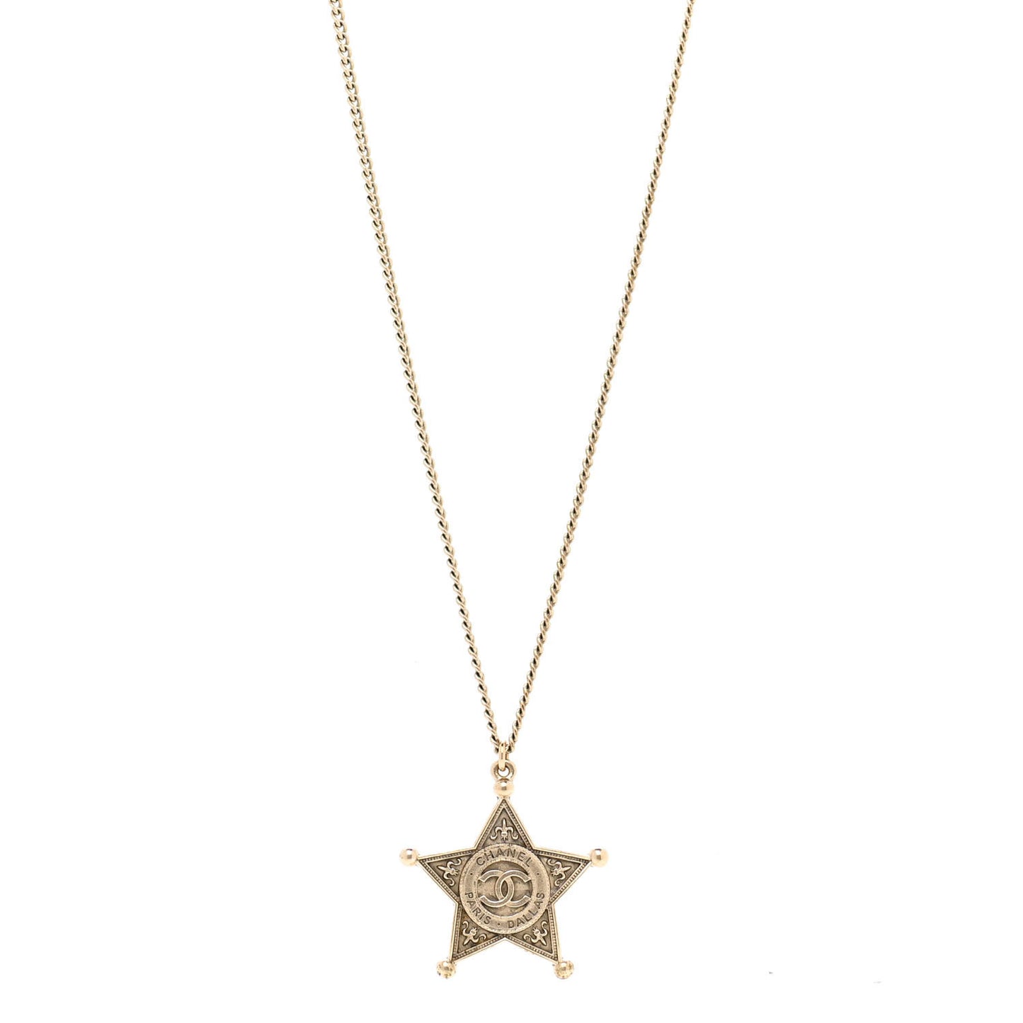 Metal Paris Dallas CC Star Pendant Necklace Gold