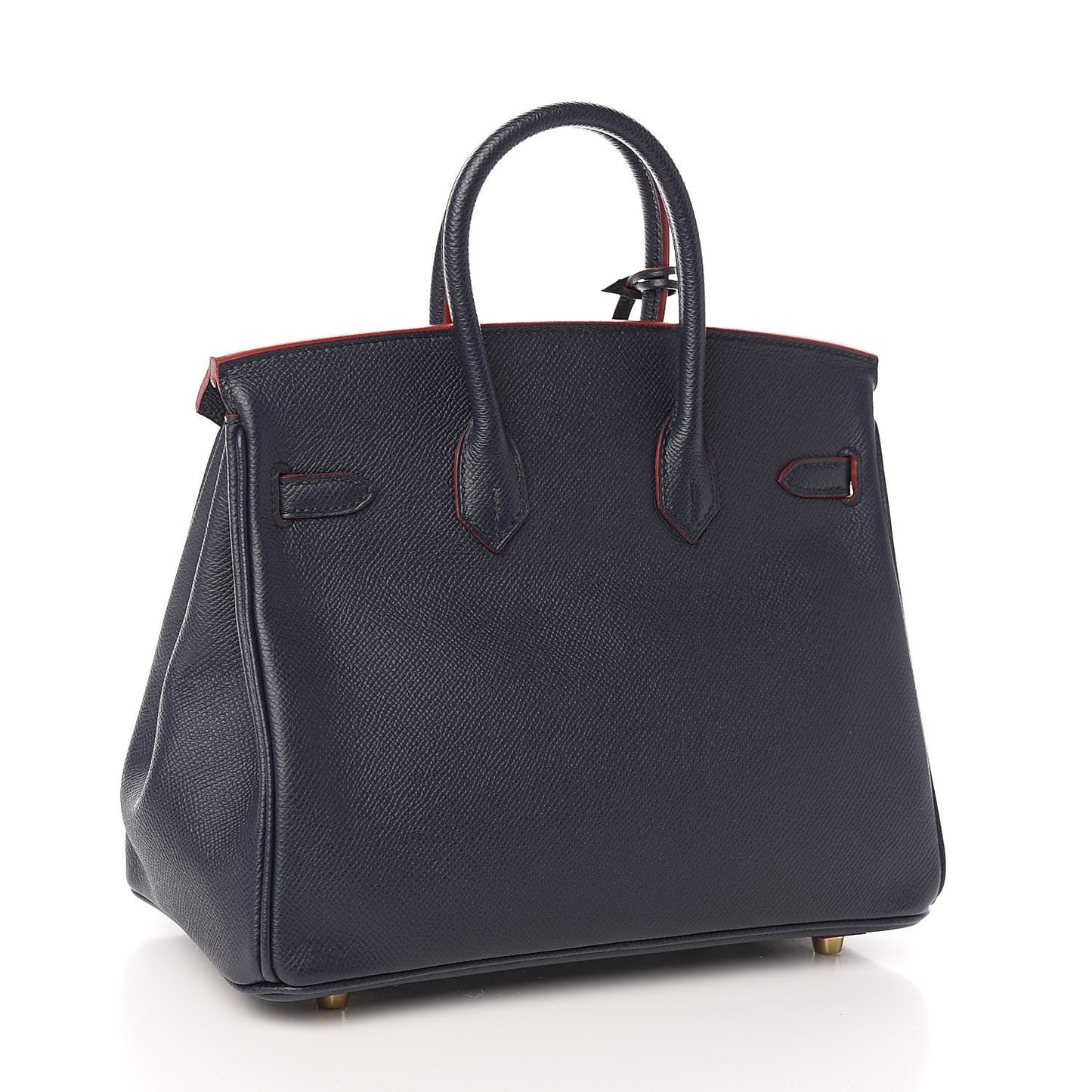 Epsom Contour Birkin 25 Bleu Indigo Rouge H