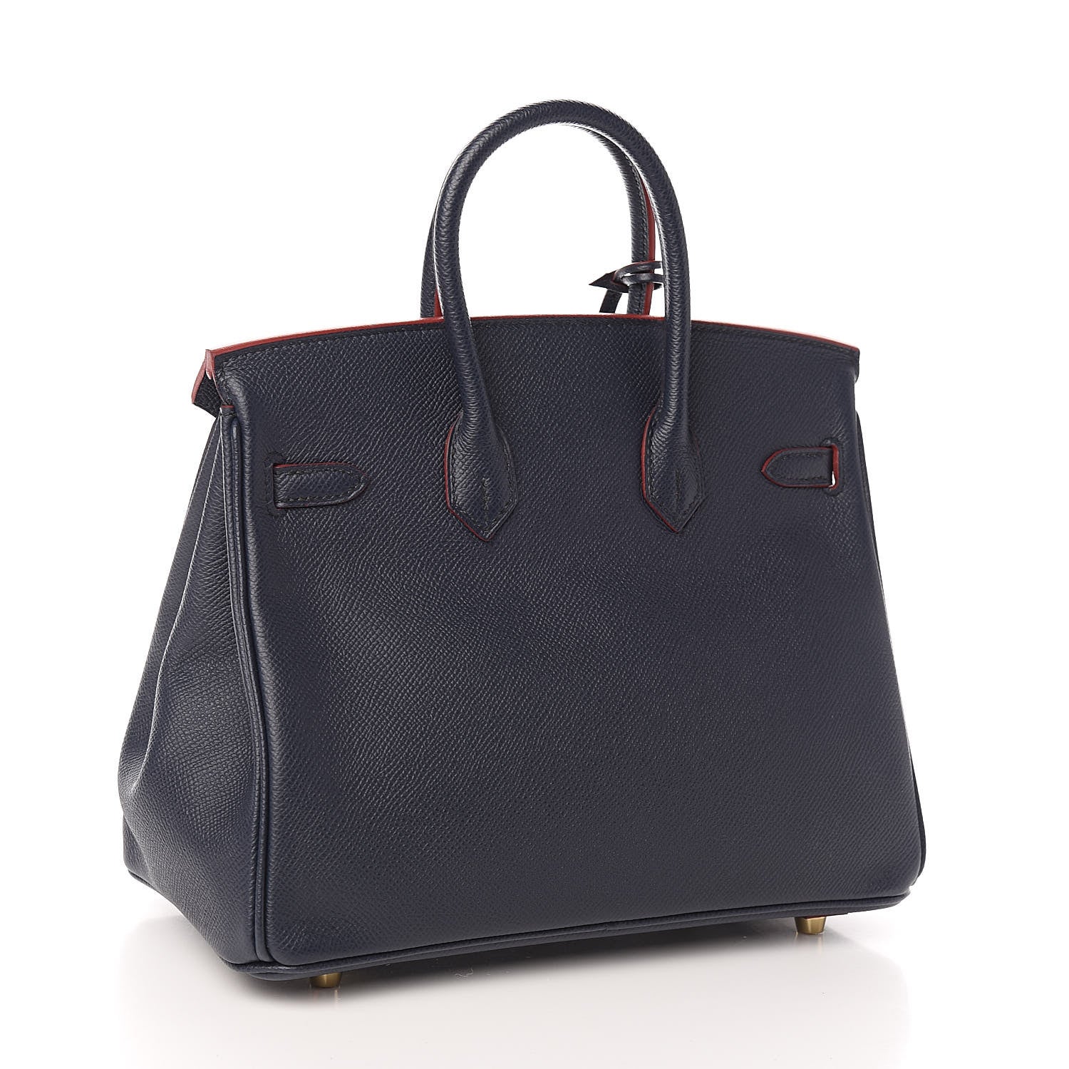 Hermes Epsom Contour Birkin 25 Bleu Indigo Rouge H 3 of 34
