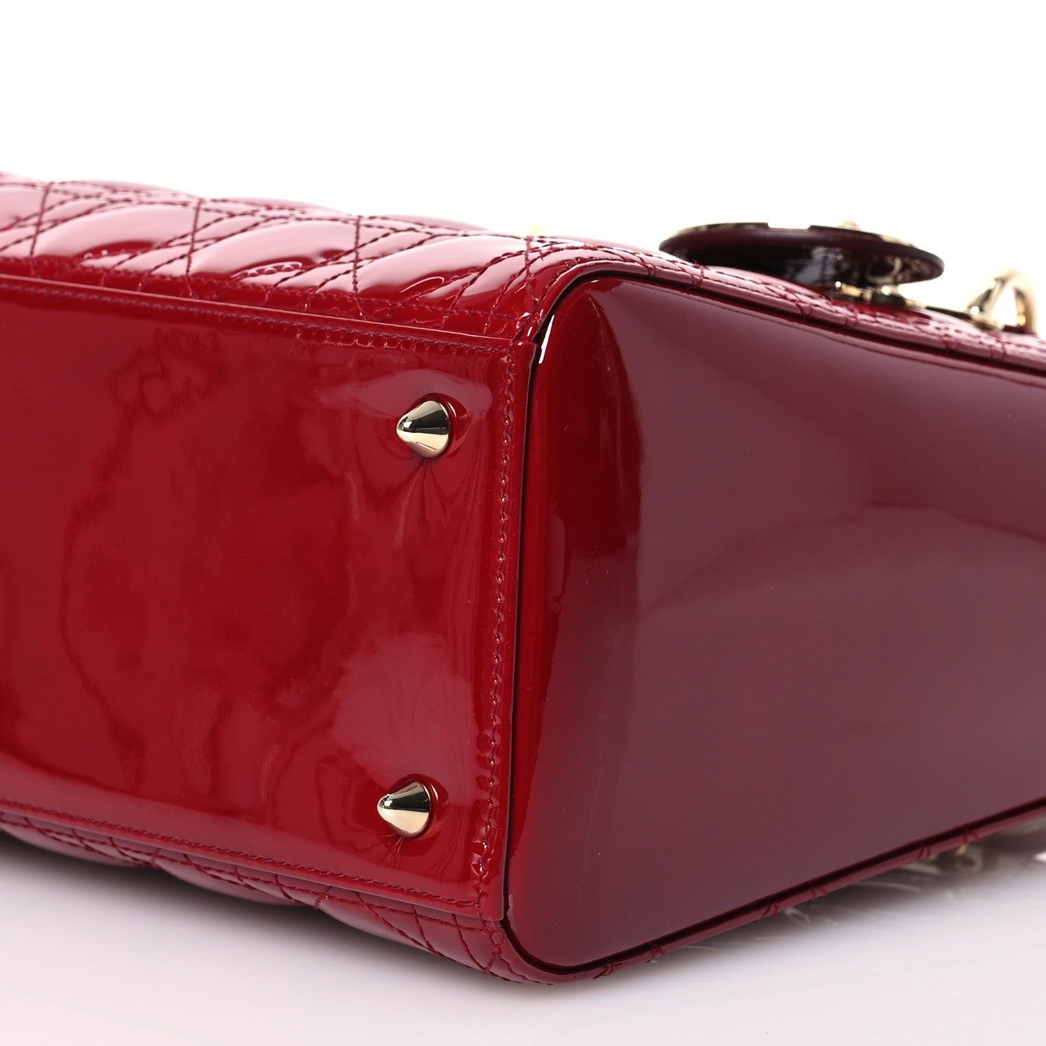 Christian Dior Patent Cannage Medium Lady Dior Red 10 of 12