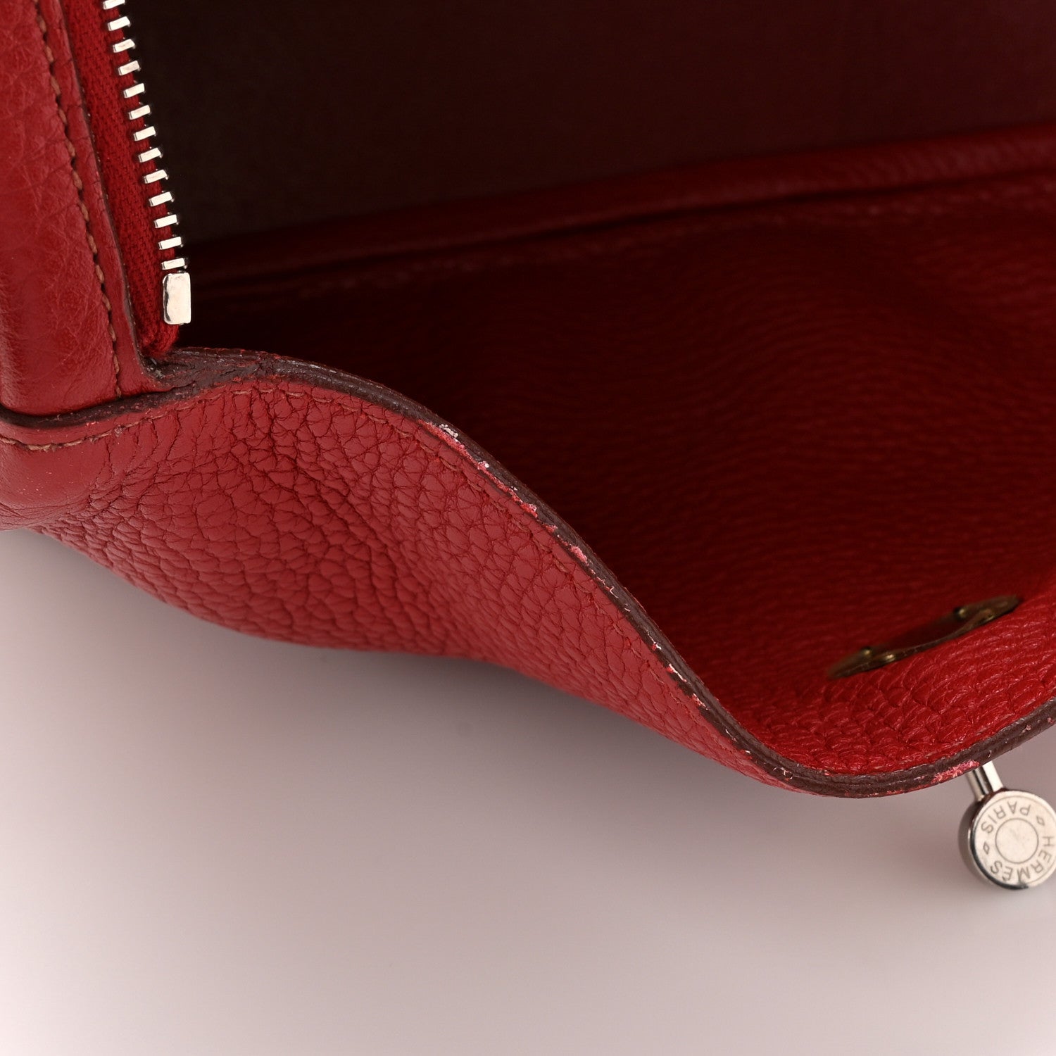 Hermes Taurillon Clemence Lindy 30 Rouge Garance 11 of 17
