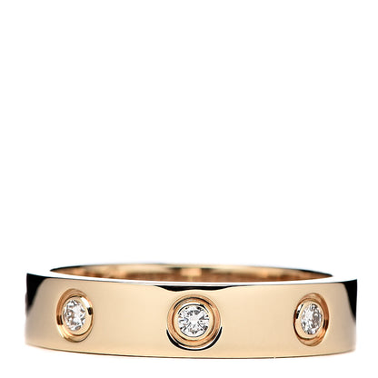 Cartier 18K Pink Gold 8 Diamond 4mm LOVE Wedding Band Ring 49 4.75 1 of 6