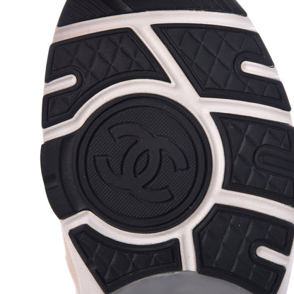 Chanel Nylon Lambskin Suede Calfskin CC Sneakers 37.5 Pink 7 of 8