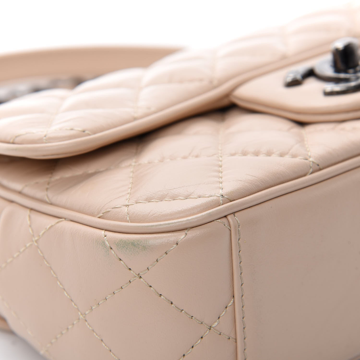 Chanel Aged Calfskin Quilted Small Easy Flap Beige 9 of 15