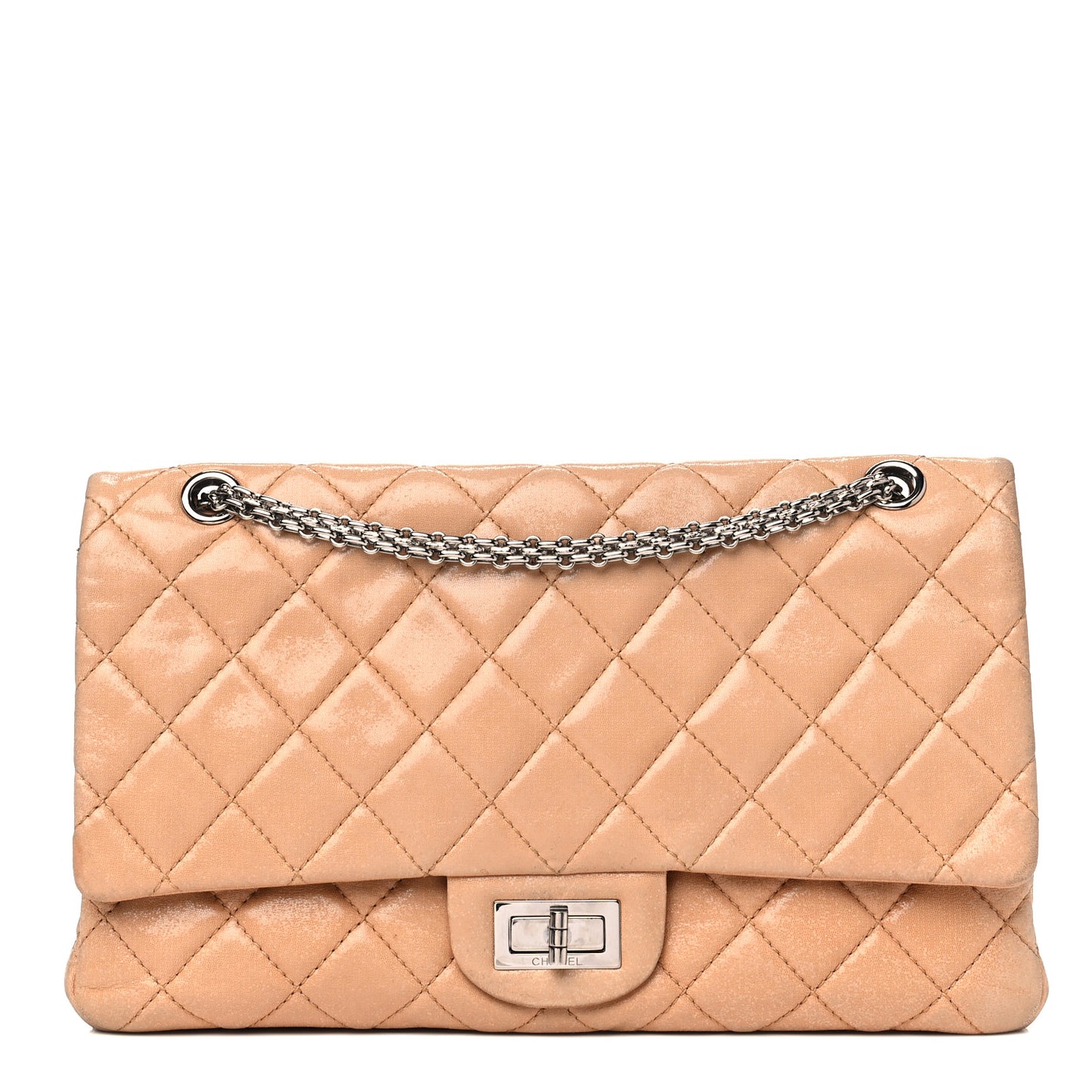 Iridescent Calfskin Quilted 2.55 Reissue 227 Flap Beige