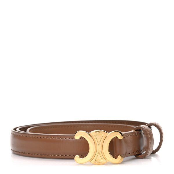 Celine Box Calfskin Small 18mm Triomphe Belt 80 32 Brown 1834464