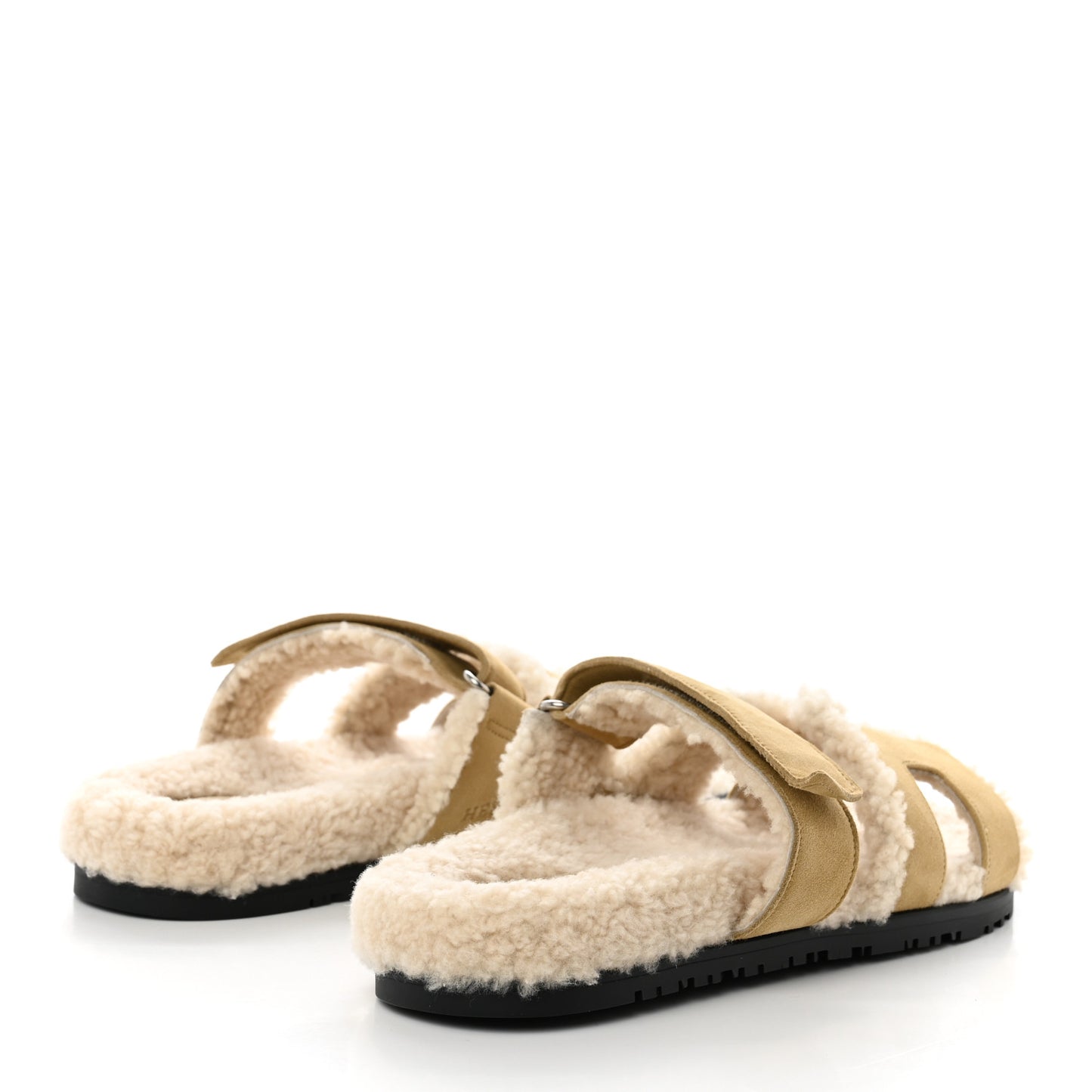 Suede Goatskin Woolskin Womens Chypre Sandals 40 Beige Albatre Ecru