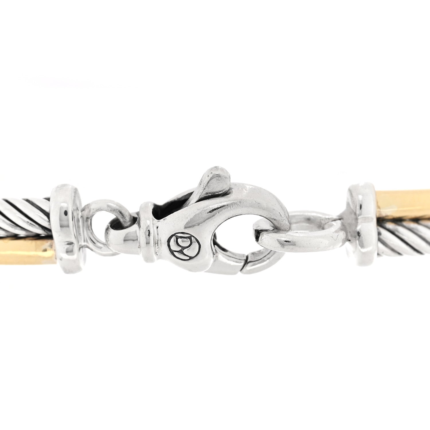 David Yurman Sterling Silver 18K Yellow Gold 3mm Crossover Bracelet 3 of 3