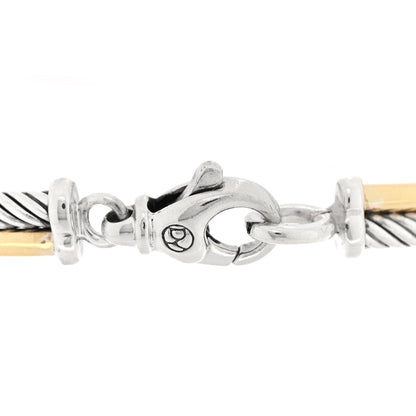 David Yurman Sterling Silver 18K Yellow Gold 3mm Crossover Bracelet 3 of 3