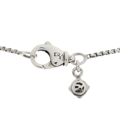 David Yurman Sterling Silver Diamond Prasiolite 10mm Petite Cable Wrap Pendant Necklace 5 of 5