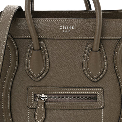 Celine Drummed Calfskin Nano Luggage Souris 8 of 18