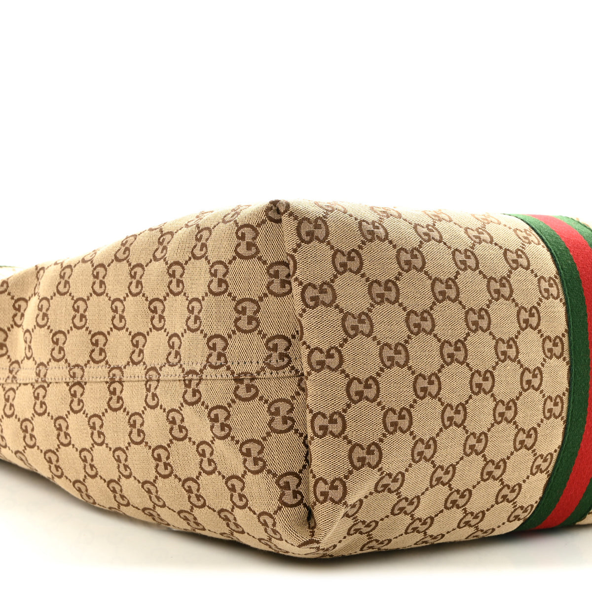 Gucci GG Monogram Web Large Giglio Tote Beige Brown 9 of 11