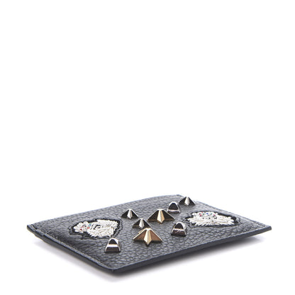 Christian Louboutin Grained Calfskin Kios Star Studded Card Holder Black 3 of 9