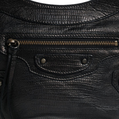 Balenciaga Agneau Lizard Embossed Classic Hardware Hip Black 6 of 11