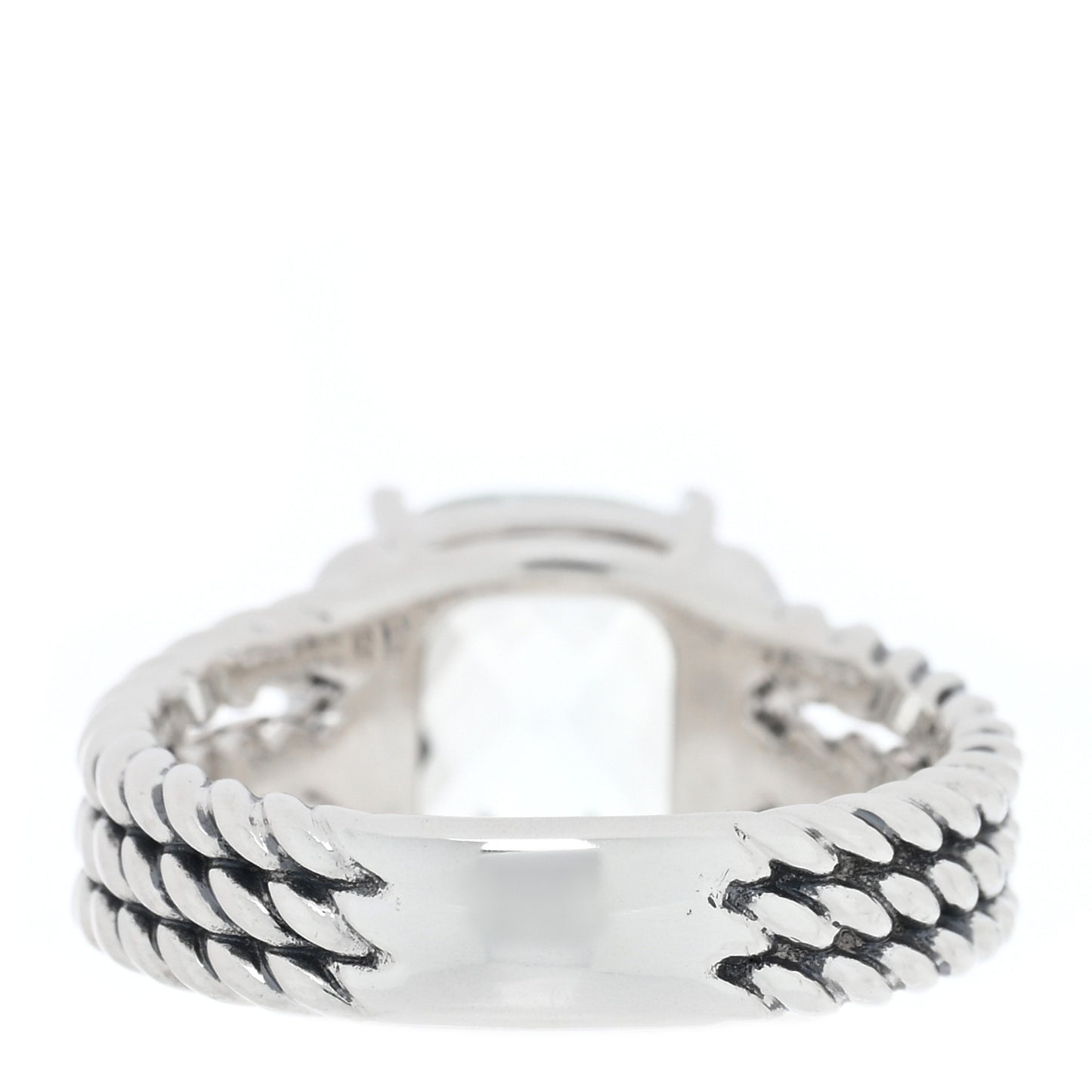 Sterling Silver Diamond Prasiolite 10mm Petite Wheaton Ring 51 5.75