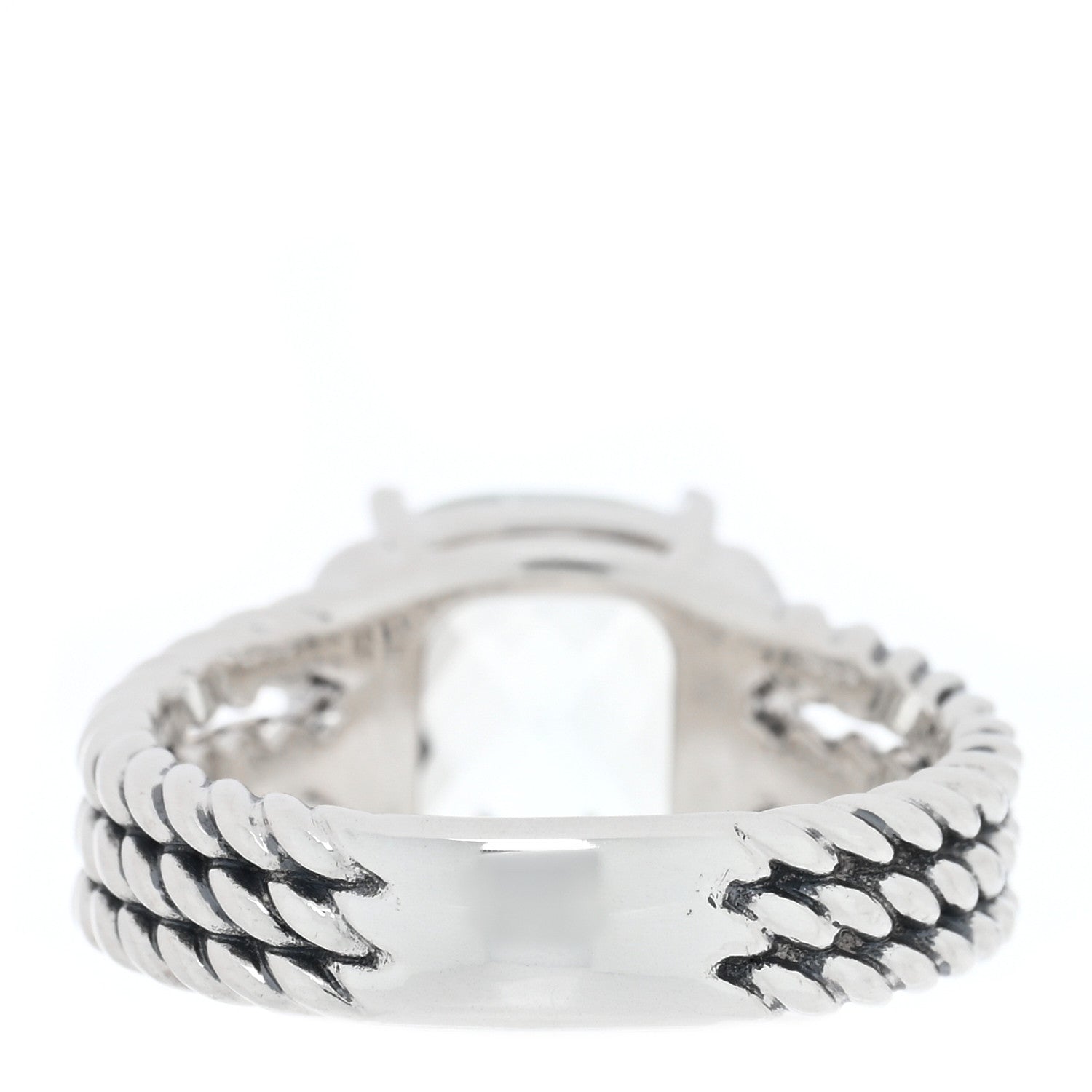 David Yurman Sterling Silver Diamond Prasiolite 10mm Petite Wheaton Ring 51 5.75 3 of 4