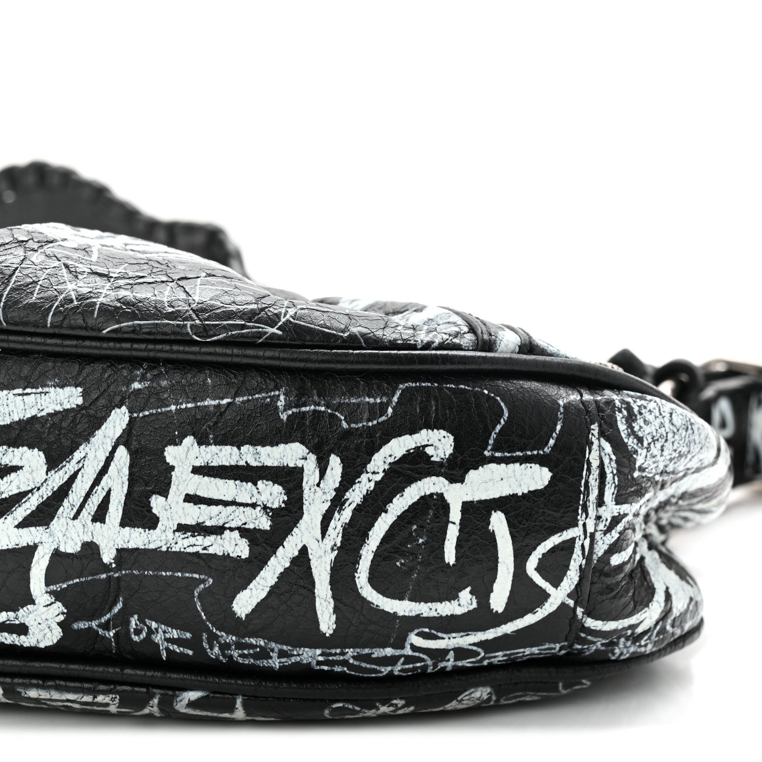Balenciaga Agneau Arena Graffiti Le Cagole Shoulder Bag XS Black
