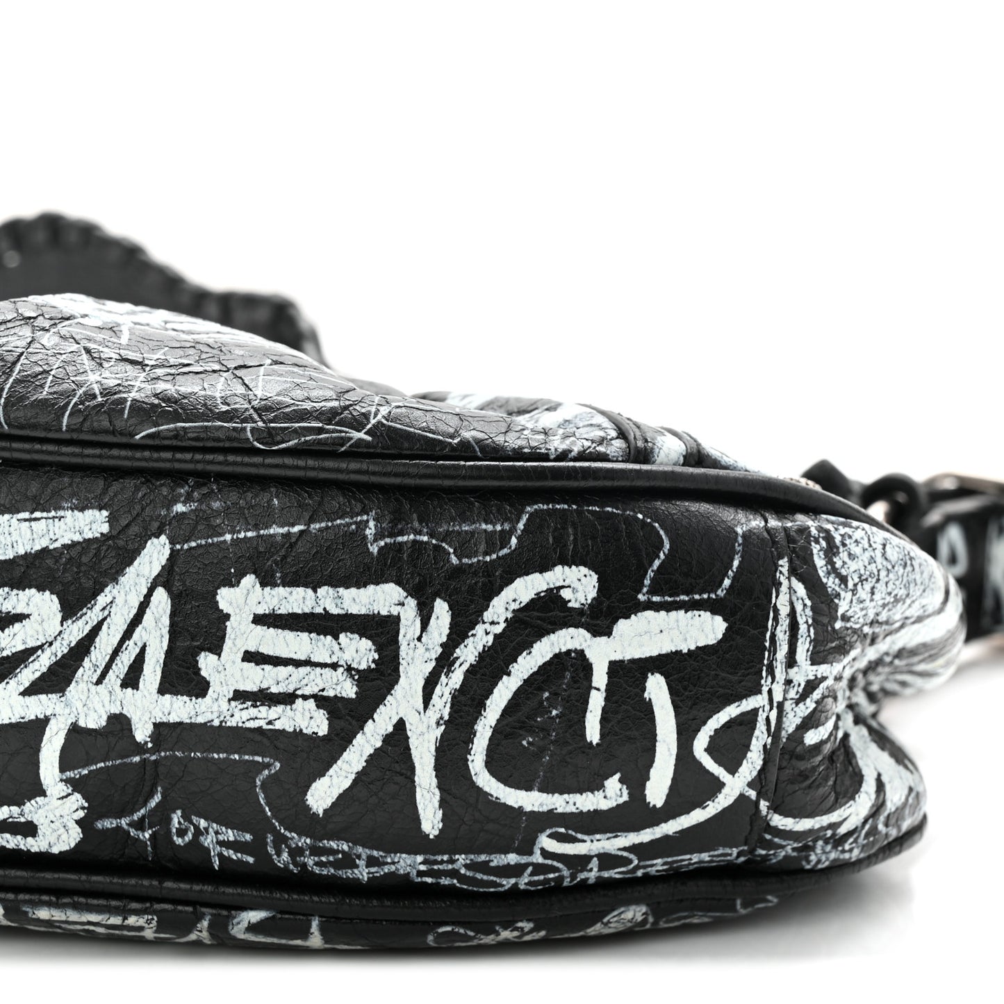 Agneau Arena Graffiti Le Cagole Shoulder Bag XS Black