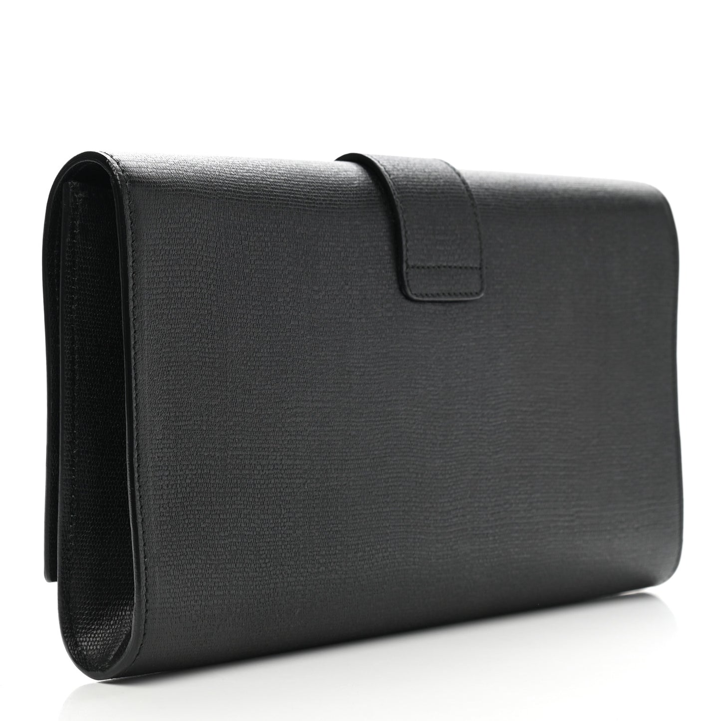 Textured Calfskin Classic Y Ligne Clutch Black