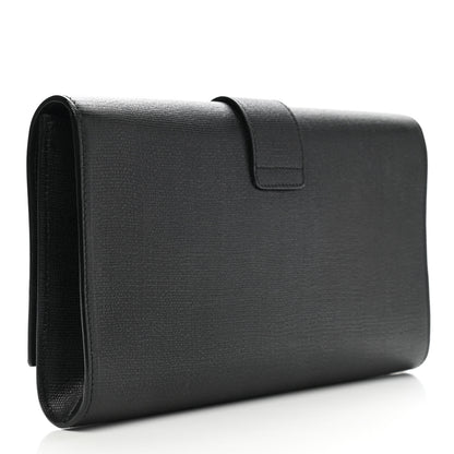 Saint Laurent Textured Calfskin Classic Y Ligne Clutch Black 2 of 6