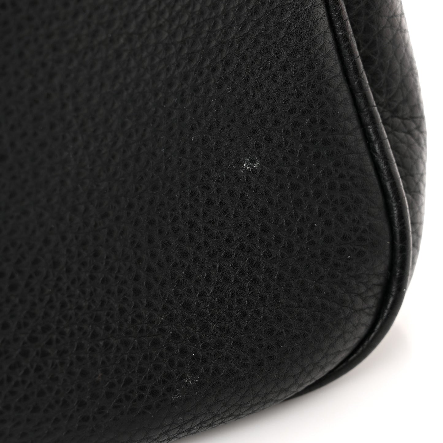 Pebbled Calfskin Medium Soho Flap Crossbody Black