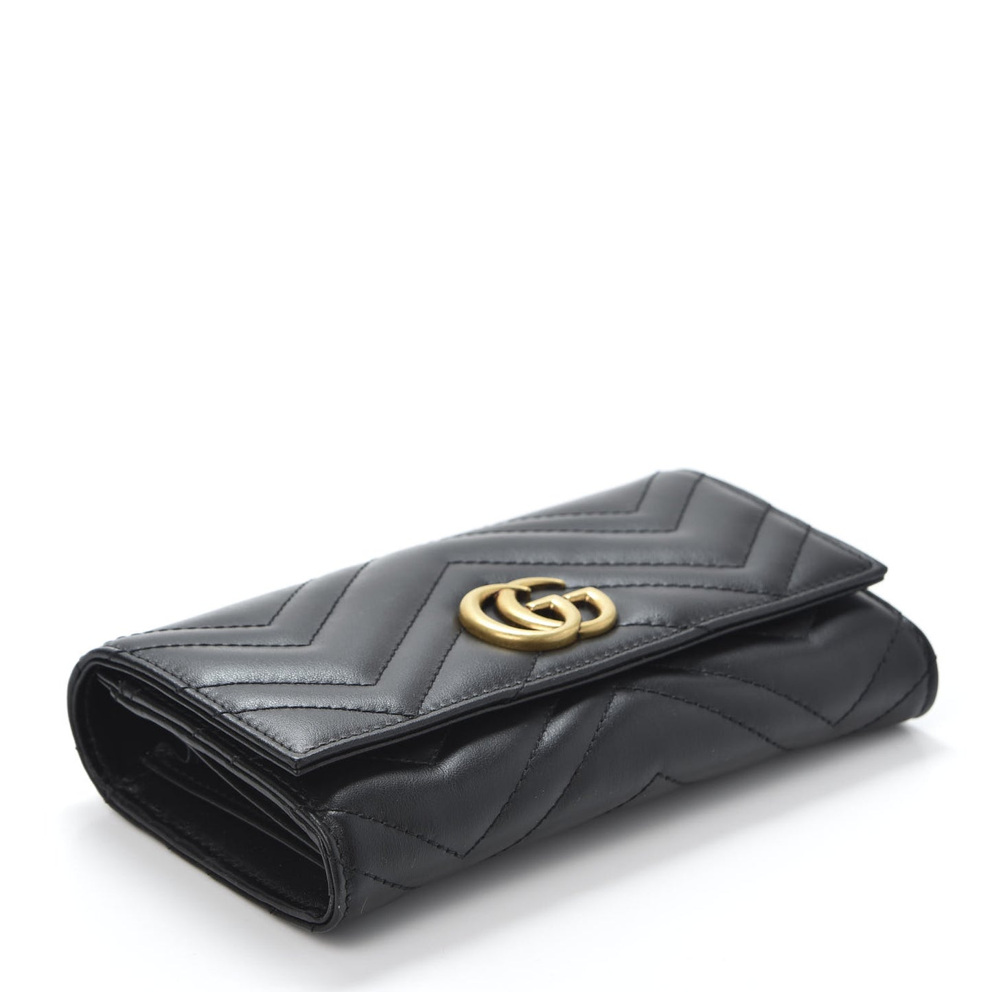Calfskin Matelasse GG Marmont Continental Wallet Black