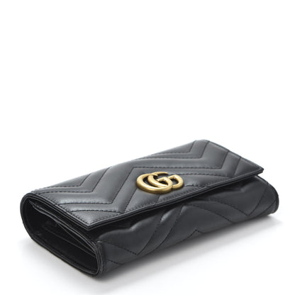 Gucci Calfskin Matelasse GG Marmont Continental Wallet Black 3 of 9